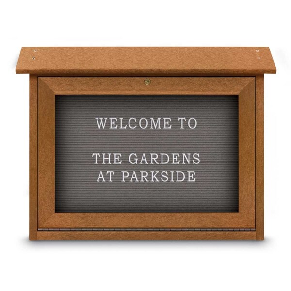 Outdoor Enclosed Combo Board, 48"x36", Black Frame/Burgundy & Rubber